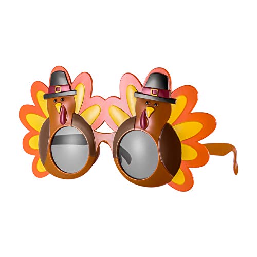Tinksky Creative Turkey Glasses Thanksgiving Eyeglasses Cartoon Sunglasses Eye Glasses for Happy Thanksgiving Costume Party Glasses, gift for friends