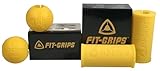 Core Prodigy Fit Grips - Thick Grip Training Adapter for Fat Bar Weight Lifting, Barbells, Dumbbells (Yellow Combo)