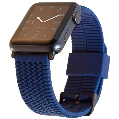Carterjett Compatible Apple Watch Band 45mm 44mm 42mm Sport Silicone iWatch Bands Replacement Tire Tread Rubber Wrist Strap, Gray Adapters Classic Buckle Clasp Series 8 7 6 5 4 3 2 1 45 44 42 S/M Blue