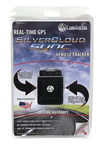 No Monthly Fee - LandAirSea Sync Real Time 4G LTE GPS Tracker for Vehicles OBD Tracking Device for Cars, Trucks or Fleets, 1 Year Data Plan Included