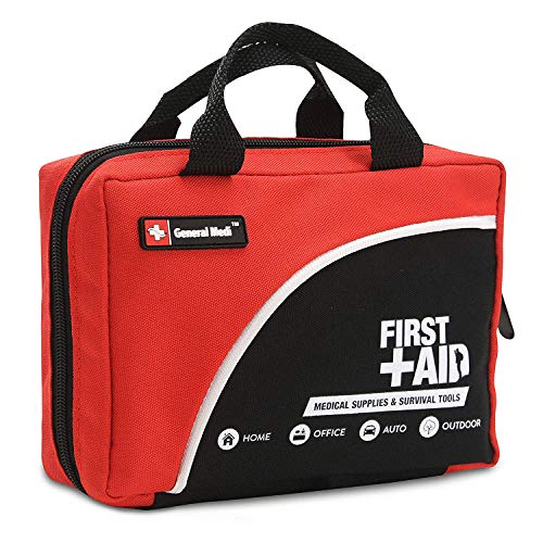 First Aid Kit -160 Pieces Compact and Lightweight - Including Cold (Ice) Pack, Emergency Blanket,CPR Mask,Moleskin Pad,Perfect for Travel, Home, Office, Car, Camping, Workplace