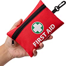 Book Cover Mini First Aid Kit,92 Pieces Small First Aid Kit - Includes Emergency Foil Blanket,CPR Face Mask,Scissors for Travel, Home, Office, Vehicle,Camping, Workplace & Outdoor (Red)