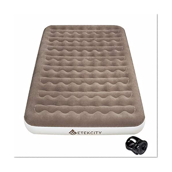 Book Cover Etekcity Camping Air Mattress Inflatable Single High Airbed Blow up Bed Tent Mattress with Rechargeable Air Pump, Height 9