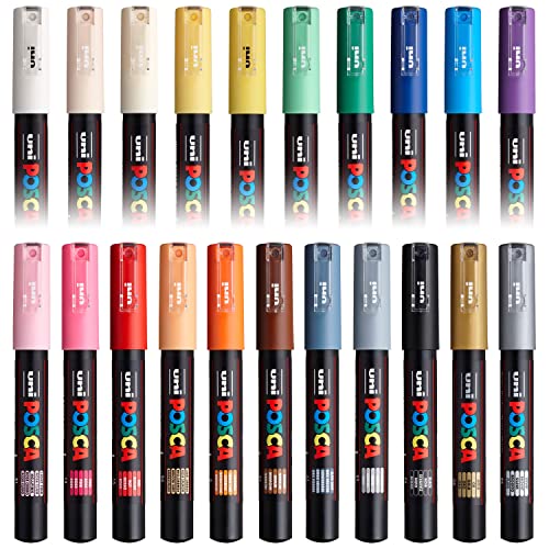 Uni-Ball Posca PC-1M Paint Marker Pens - Full Range Set of 21 Colours