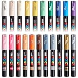 Lot complet de 21 marqueurs Uni Posca PC-1MC pour dessin sur tissu, verre et métal