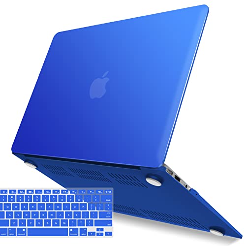 Book Cover IBENZER Compatible with Old Version MacBook Air 13 Inch Case (2010-2017 Release). Models: A1466 / A1369, Plastic Hard Shell Case with Keyboard Cover for Mac Air 13, Royal Blue, A13RBL+1 N