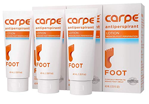 Carpe Antiperspirant Foot Lotion Package Deal (3 Foot Tubes Bundle and Save), Stop Sweaty, Smelly Feet, Help Prevent Blisters, Dermatologist-Recommended