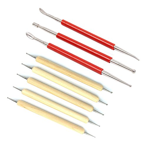 Asayu Leather Craft Tool Modeling Point Stylus Modelling Carving Tool Spoon Balls Embossing Carving Blade Press Tool