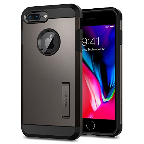 Spigen [Tough Armor 2] iPhone 8 Plus Case, iPhone 7 Plus Case Cover with Kickstand and Air Cushion Technology for iPhone 8 Plus (2017) iPhone 7 Plus (2016) - Gunmetal