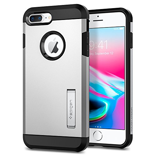 Spigen Tough Armor [2nd Generation] Designed for iPhone 8 Plus Case (2017) / Designed for iPhone 7 Plus Case (2016) - Satin Silver