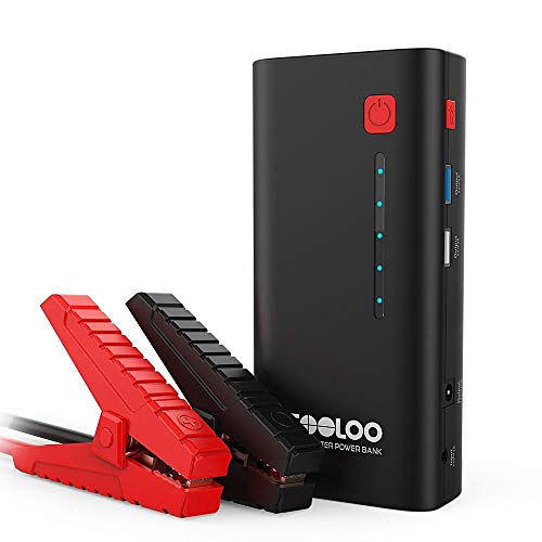 Book Cover GOOLOO 800A Peak 18000mAh SuperSafe Car Jump Starter with USB Quick Charge 3.0 (Up to 7.0L Gas or 5.5L Diesel Engine), 12V Portable Power Pack Auto Battery Booster Phone Charger Built-in LED Light