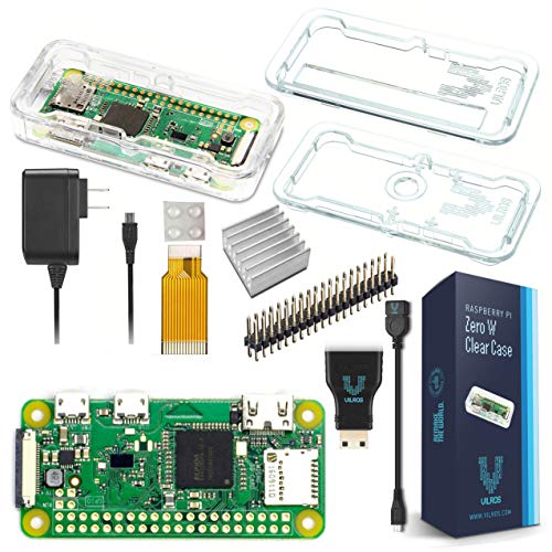 Raspberry Pi Zero W Basic Starter Kit-- Clear Case Edition--Includes Pi Zero W -Power Supply & Premium Clear Case