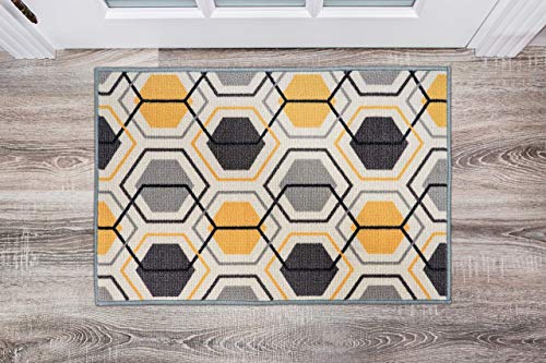 Book Cover Rugshop Contemporary Geometric Stripe Carpet Easy Cleaning for Living Room,Bedroom,Home Office,Kitchen Non-Slip (Non-Skid) Area Rug 20