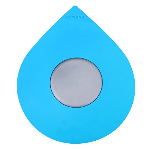 Book Cover Wimaha Bathtub Drain Stopper Silicone Recyclable Rubber Bath Tub Drain Plug Cover for 1-1/2-4in Bathroom, Laundry, Kitchen Universal Use, Blue Water-Drop Design