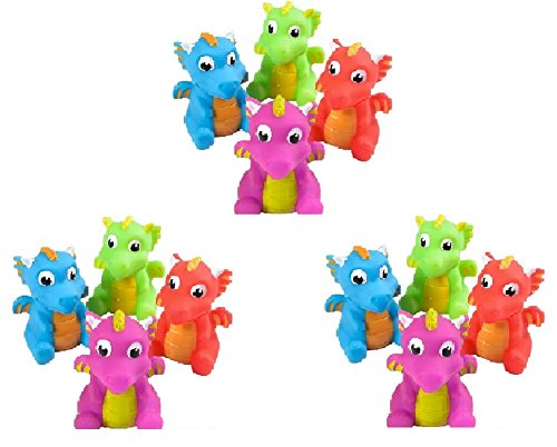 Book Cover Novelty Treasures Dragon Squirts NT5842 Set of 12 Playful Bathtub and Birthday Party Goody Bag Toys