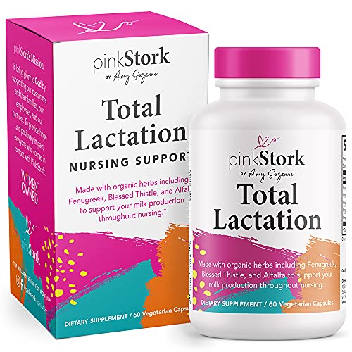 Book Cover Pink Stork Total Lactation: Breastfeeding Support for Mom + Baby with Fenugreek, Supports Breast Milk Supply, Flow, + Taste, Women-Owned, 60 Capsules