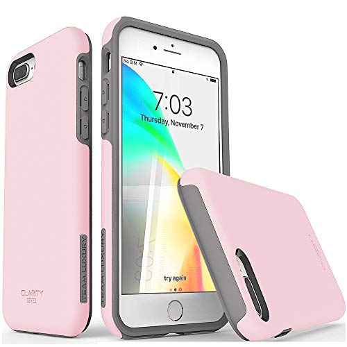 Book Cover TEAM LUXURY iPhone 7 Plus case/iPhone 8 Plus case, [Clarity Series] Pink [G-II] Ultra Defender TPU + PC Shock Absorbent Protective Case - for Apple iPhone 7 Plus & 8 Plus 5.5