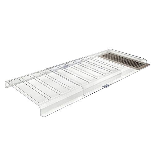Deflecto Furniture Deflector Air Vent Extender, Linking Clips and Tape Included, For Use with Floor Registers Up to 11" Wide, Clear (UFAD)