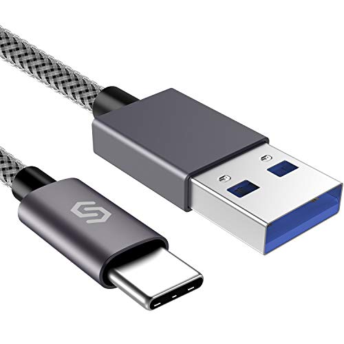 Syncwire USB Type C Cable - [3.3 ft/1m] Super Durable Nylon Braided USB C to USB 3.0 Fast Charging Cord for Samsung Galaxy S8/S8+, HTC, LG, Nintendo Switch, New Macbook, GoPro5 and More - Space Gray