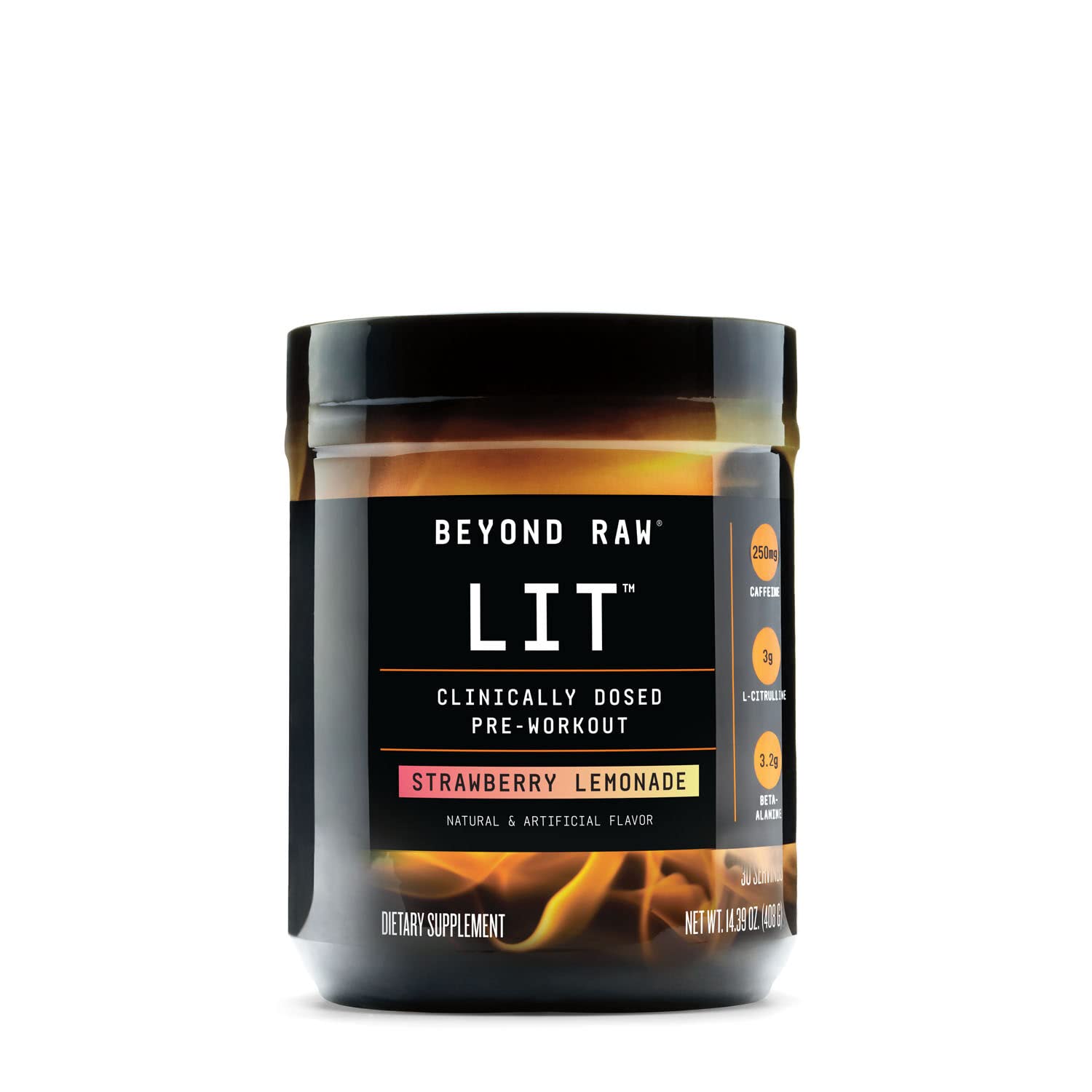 Book Cover Beyond Raw LIT | Clinically Dosed Pre-Workout Powder | Contains Caffeine, L-Citruline, and Beta-Alanine, Nitrix Oxide and Preworkout Supplement | Strawberry Lemonade | 30 Servings Strawberry Lemonade 14.39 Ounce (Pack of 1)