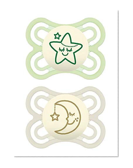 Book Cover MAM Glow in The Dark Pacifiers, Baby Pacifier 0-6 Months, Best Pacifier for Breastfed Babies, Premium Comfort and Oral Care 'Perfect' Collection, Unisex, 2-Count