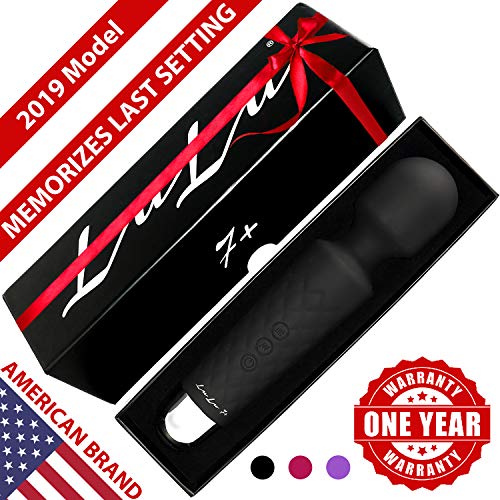 LuLu 7+ Personal Wand Massager for Foot Back Neck - Upgraded with Memory 5 Speeds 20 Patterns - Cordless, Therapeutic Powerful and Hand held, Rechargeable for Stress Relief