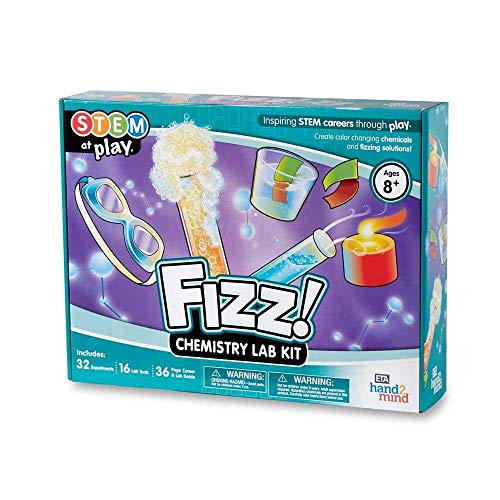 hand2mind Fizz Chemistry Science Kit for Kids Ages 8-12, 32 Science Experiments and Fact-Filled Guide, Make Your Own Foam and Crystals, Educational Home Learning, Homeschool Science Kits