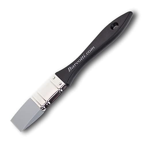 Book Cover Barvotti Silicone Color Shaper Brush (Mottler) - a Flat Sharp-Edged Flexible Tool to Apply, Move and Remove Acrylic Paints and Water Based Medium with Precision - A Studio Essential 1 Inch Wide