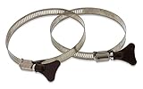 Easy Turn Thumb Screw Metal Clamp, Adjustable 3-4 1/2” Diameter, Ideal For Dryer and Plastic Vent Ducts, 2 Pack (Easy Turn Clamp)
