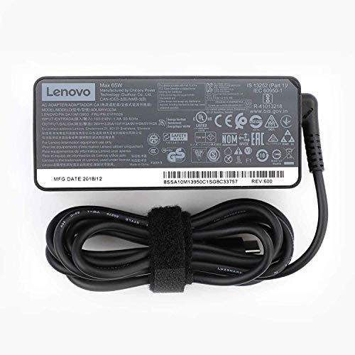 Book Cover Lenovo 65W AC Adapter With USB Type C Connector (3 prong Power Cord) For P51s, P52s, E485, E580, E585, L480, L580, T470, T480, T570, T580, TP25, X270, X280 .
