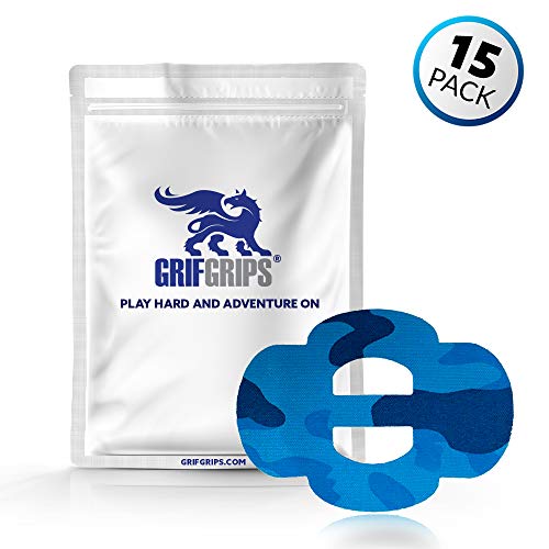 GrifGrips Wrap Grip Sports Adhesive Patch for Omnistrap - Pack of 15 (Blue Camo)