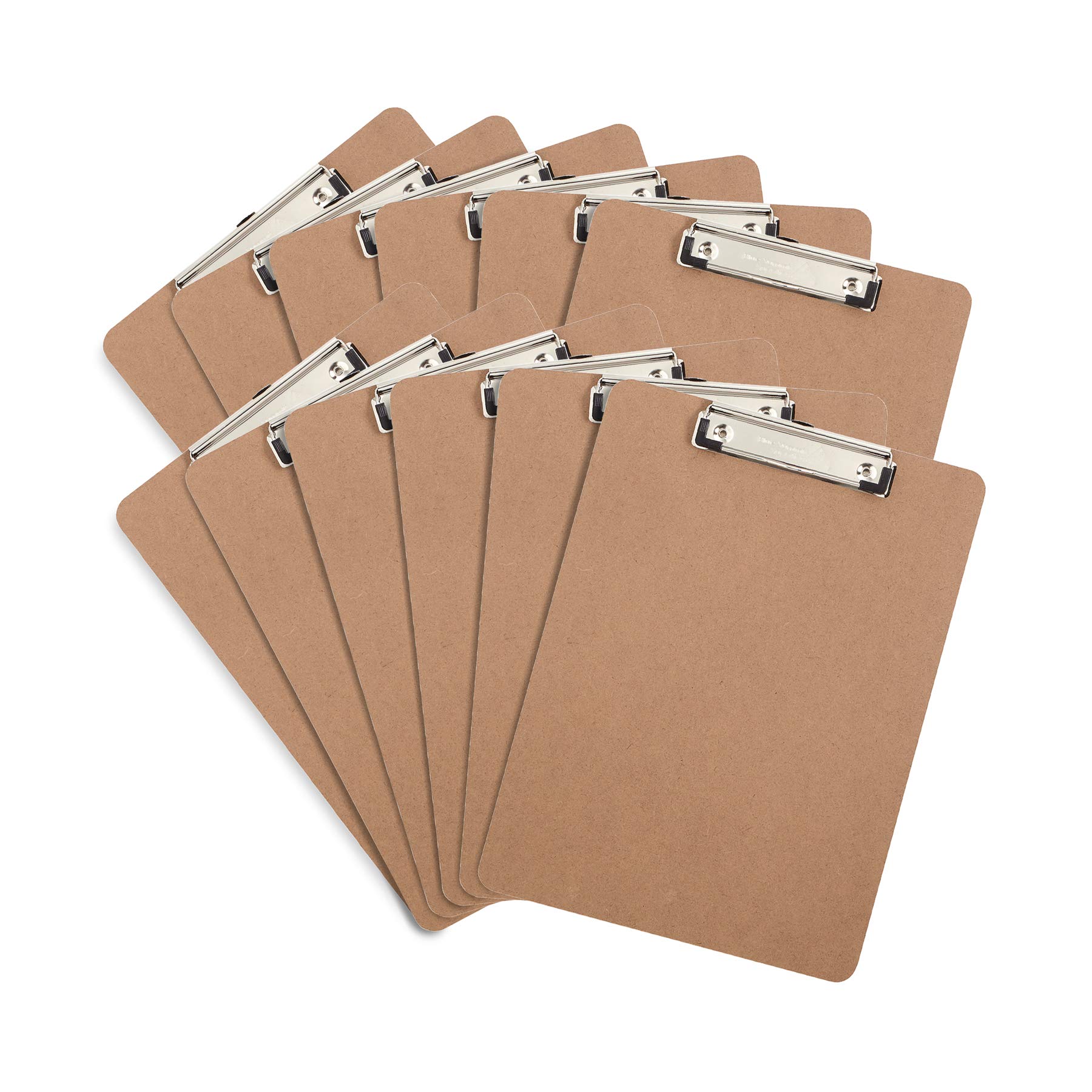 Book Cover 12 Hardboard Clipboards, Low Profile Clip, Designed for Classroom and Office Use, 12 Clipboards