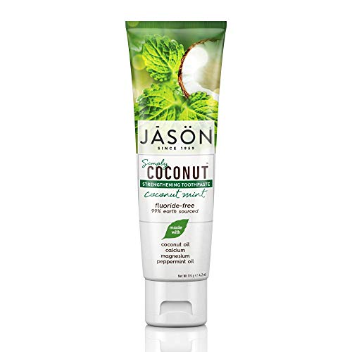 Jason Simply Coconut Strengthening Flouride-Free Toothpaste, Coconut Mint, 4.2 Oz