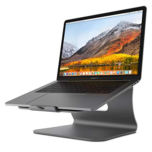 Book Cover Laptop Stand - Bestand Aluminum Cooling Computer Stand: [Update Version] Stand, Holder for Apple MacBook Air, MacBook Pro, All Notebooks, Grey (Patented)
