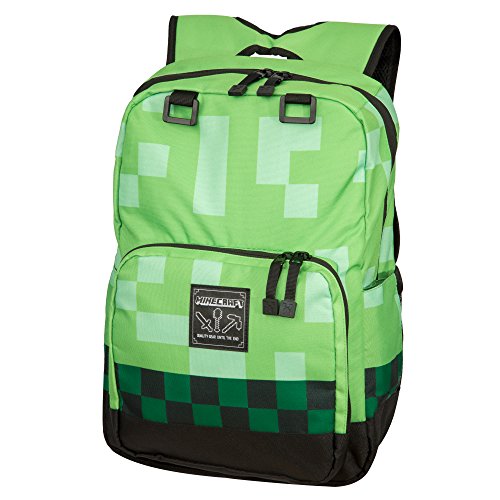 Book Cover JINX Minecraft Creeper Kids Backpack (Green, 18