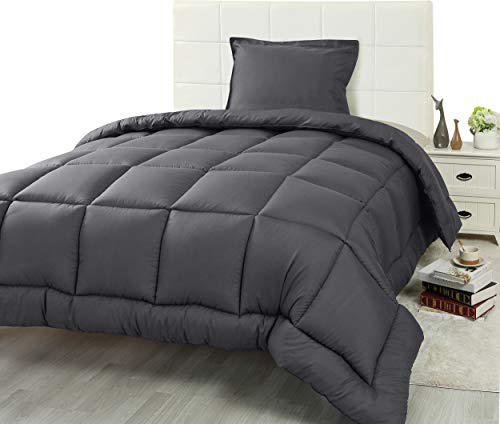 Book Cover Utopia Bedding 2 Piece Twin Comforter Set (Twin/Twin XL Grey) with 1 Pillow Sham - Down Alternative Comforters for Twin Bed - Luxurious Brushed Microfiber -Soft and Comfortable - Machine Washable