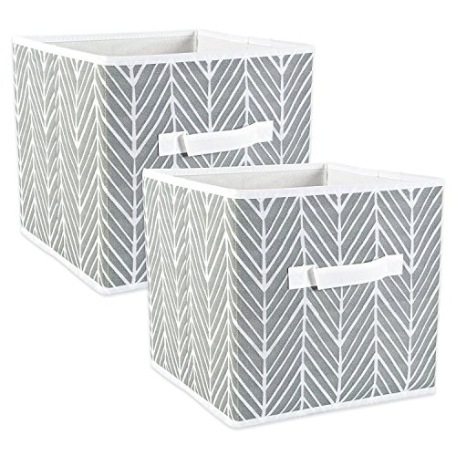 DII CAMZ38455 Foldable Fabric Storage Containers (Set of 2), Large S/2, Gray, 2 Count