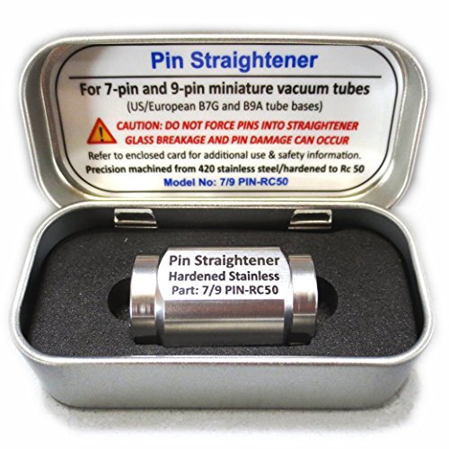 Book Cover Riverstone Audio - Vacuum Tube Pin Straightener for 9-Pin B9A-Base (12AX7 / EL84 / 5670) and 7-Pin B7G-Base (5654 / 6AU6 / 6AQ5A) Tubes - Hardened Stainless - Hand Held - Straightens Vacuum Tube Pins