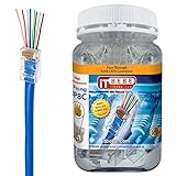 ITBEBE RJ45 Pass Through Connectors 100-Pack, Cat6 Ethernet Plug with Gold-Plated Contacts, Compatible with Solid and Stranded Cable, Easy Termination for High-Speed Networks
