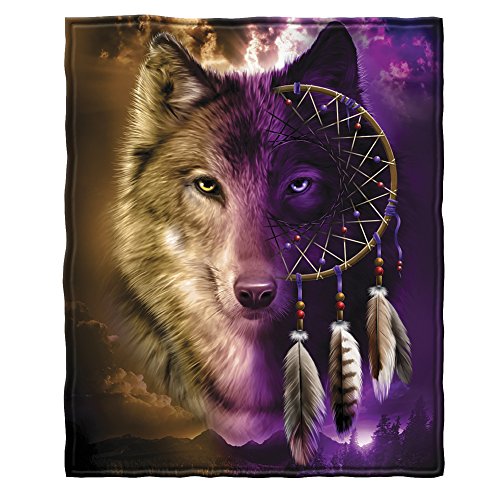Dawhud Direct Wolf Dreamcatcher Fleece Throw Blanket