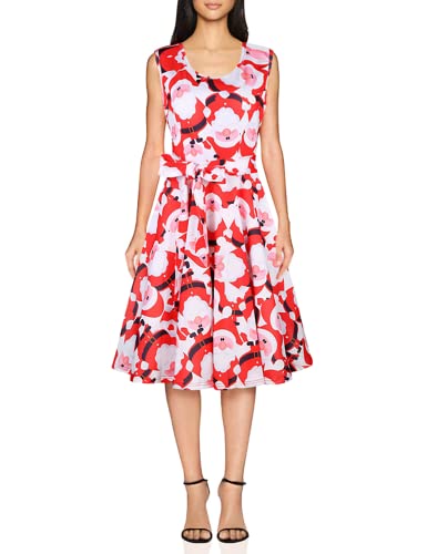 STYLEWORD Women's Sleeveless Fit and Flare Cocktail Dress with Pocket