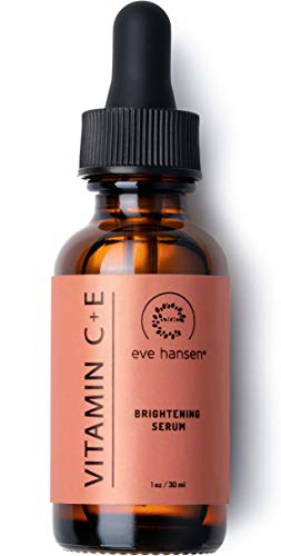 Eve Hansen Vitamin C Serum for Face | 76% Organic Antioxidant Brightening Facial Serum with Hyaluronic Acid, Vitamin E and Aloe Vera | Reduce Appearance of Wrinkles, Fine Lines, Dark Spots (1 OZ)