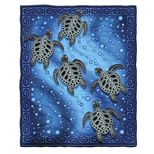 Dawhud Direct Tribal Sea Turtles Fleece Throw Blanket