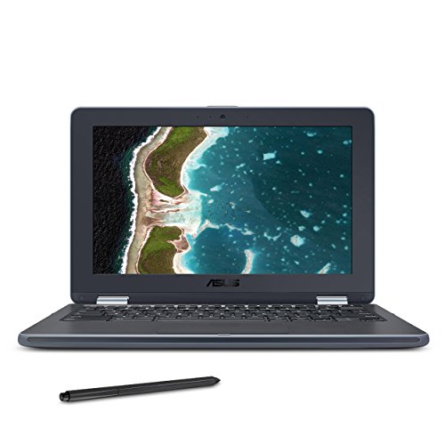 Book Cover ASUS Chromebook Flip C213SA-YS02-S with Stylus EMR Pen, 11.6 inch Ruggedized & Spill Proof, Touchscreen, Intel Dual-Core N3350, 4GB DDR4 RAM, 32GB Flash Storage, USB Type-C, Supports Android Apps