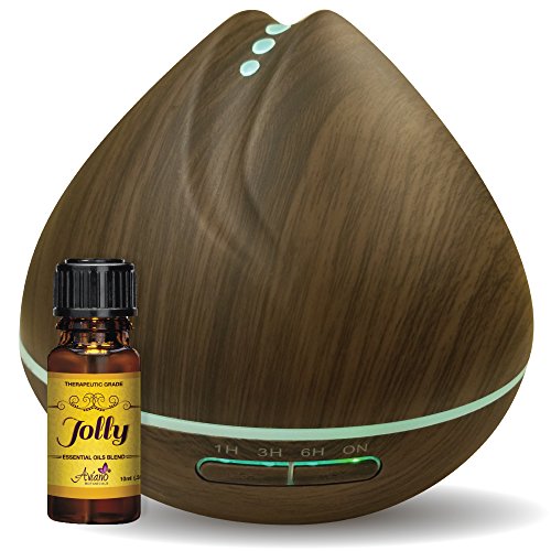 400ML Diffuser for Essential Oils Gift Set: Christmas Gifts for Wife, Mom, Her, Women | Includes Jolly Essential Oil by Aviano Botanicals