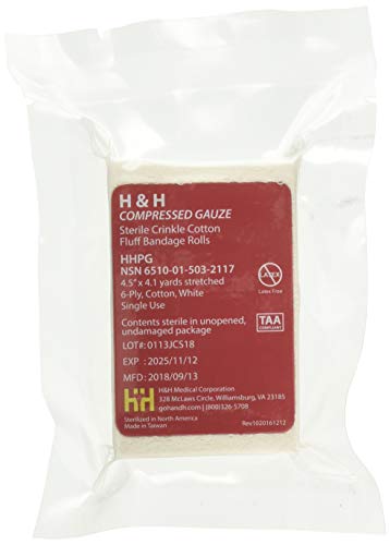 Book Cover [3 Pack] H&H Primed Compressed Sterile Gauze, 4.5