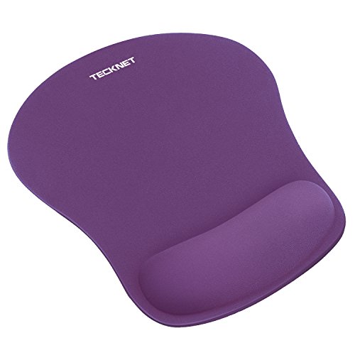 Book Cover TECKNET Ergonomic Gaming Office Mouse Pad Mat Mousepad with Rest Wrist Support - Non-Slip Rubber Base - Special-Textured Surface (Purple)