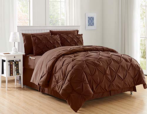 Book Cover Elegant Comfort Luxury Best, Softest, Coziest 8-Piece Bed-in-a-Bag Comforter Set on Amazon Silky Soft Complete Set Includes Bed Sheet Set with Double Sided Storage Pockets, King/Cal King, Brown
