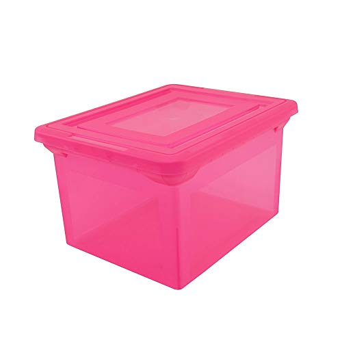 Office Depot Brand Letter and Legal File Tote, 18"L x 14 1/4"W x 10 7/8"H, Spring Pink