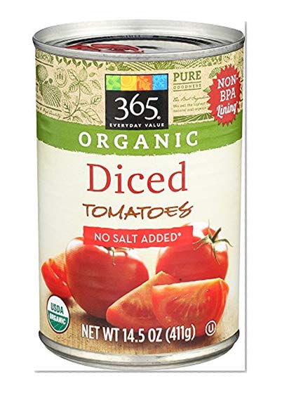 Book Cover 365 Everyday Value, Organic Diced Tomatoes No Salt Added, 14.5 oz